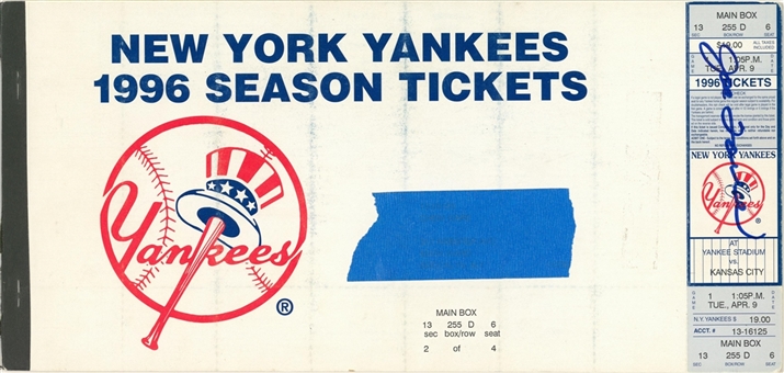 1996 World Series Champion New York Yankees Team Signed 96 Season Ticket Booklet With Jeter, Rivera, Torre & More (JSA)
